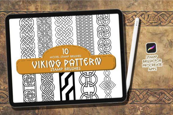 10 Viking Pattern Stamp Brush Procreate