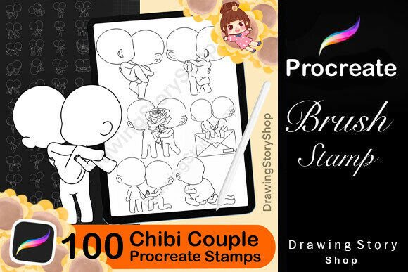 100 Procreate Chibi Couple Poses Stamps: A Creative Resource for Digital Artists
