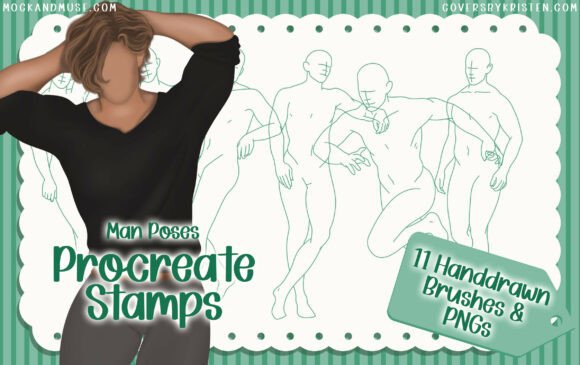 11 Man Pose Stamps for Procreate: A Must-Have Tool for Digital Artists