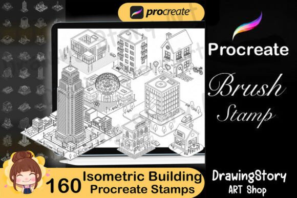 160 Procreate Isometric Buildings Stamps: A Practical Resource for Digital Artists