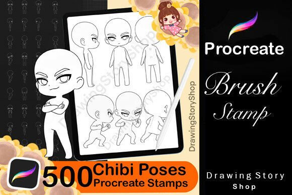 500 Procreate Chibi Male Figure Poses for Creative Digital Art