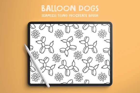 Creating Seamless Patterns Made Easy with the Balloon Dogs Procreate Pattern Brush