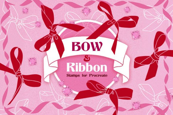Elegant Bow Ribbon Procreate Stamps for Creative Designers