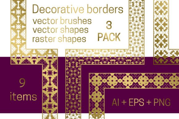 Enhancing Design Projects with Decorative Borders Pack 3