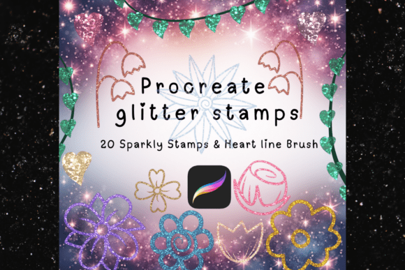Glitter Flower Procreate Stamps: A Sparkling Addition for Digital Artists