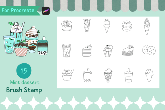 Procreate Brush Stamp Mint Dessert: Creative Tools for Digital Artists