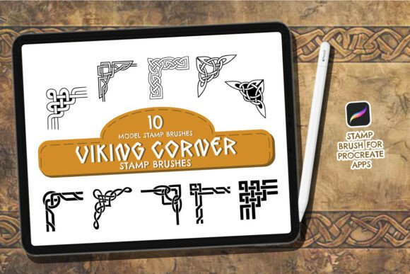 Unleash Creativity with 10 Viking Corner Stamp Brush Procreate
