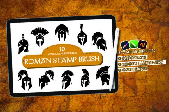 Unleash the Majesty of Roman Art with the Roman Stamp Brush Procreate, CorelDRAW, and Adobe Illustrator Set