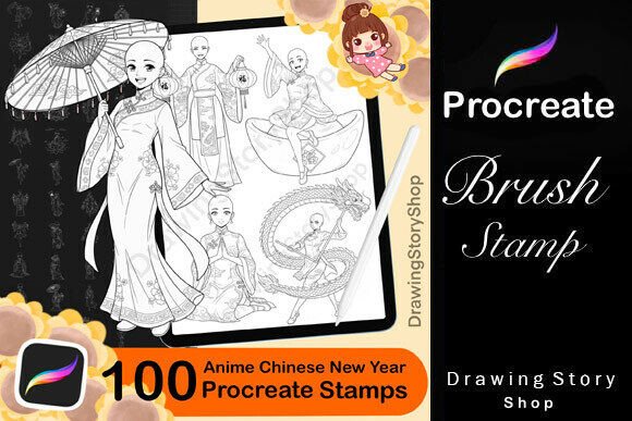 Unlocking Creativity with 100 Procreate Anime Chinese New Year Stamps