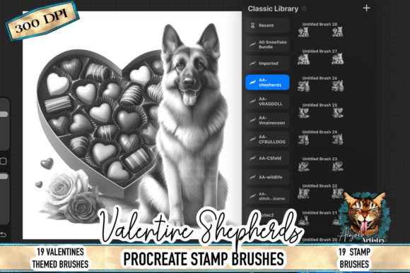 Valentine Shepherds Procreate Stamps: A Creative Companion for Digital Artists