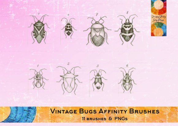 Vintage Bug Stamps Affinity Brush Set: A Creative Digital Tool for Quirky Art Projects